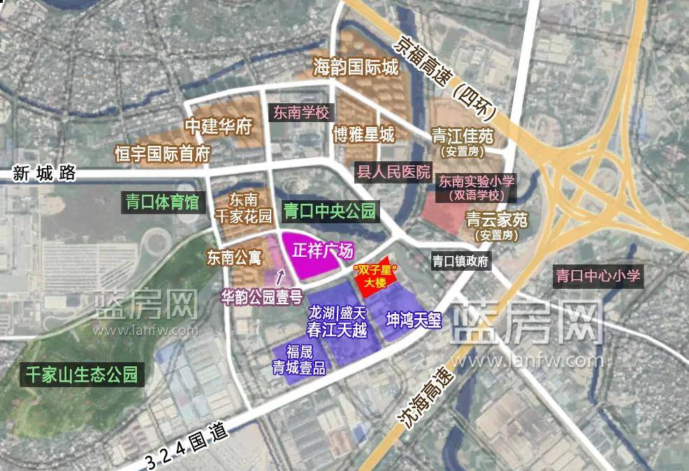 青口双子星大楼选址曝光规划最高150米打造区域地标