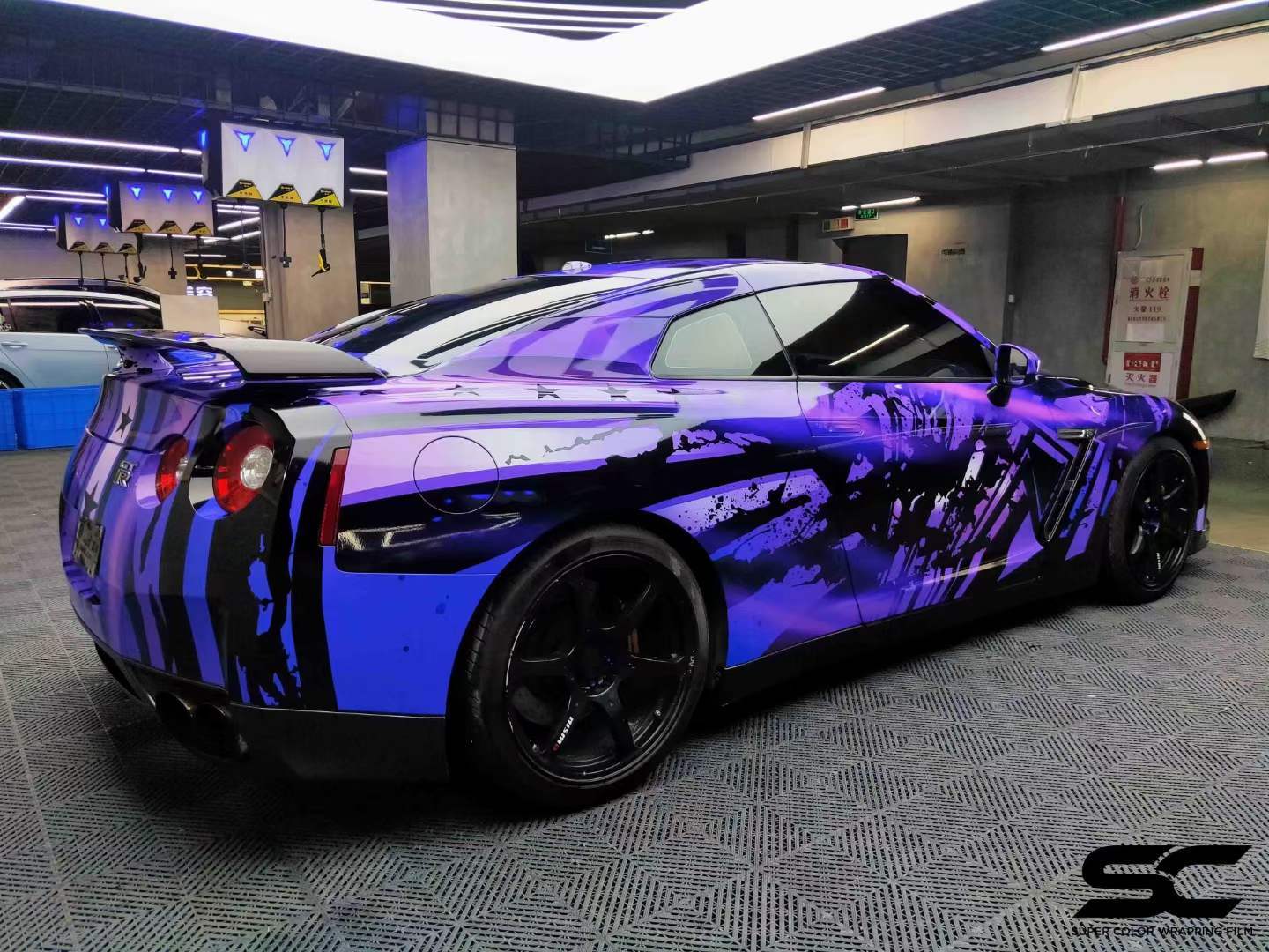 日产gtr全车贴膜sc改色膜墨意罗兰定制