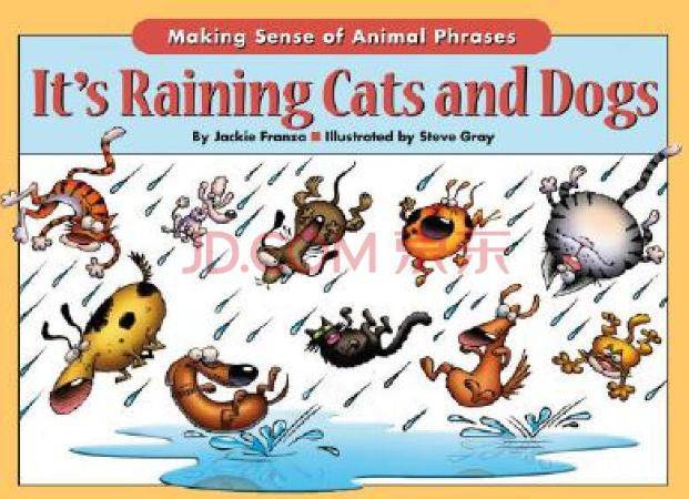 例:in the middle of the picnic it started to rain cats and dogs