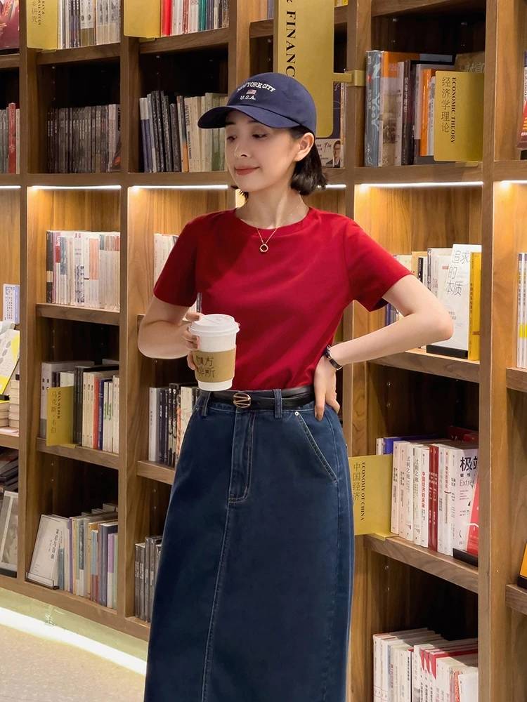 漂亮|155cm到160cm的女生怎么穿，T恤搭配半身裙显高显瘦，温柔优雅