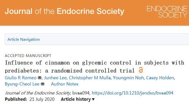 更大规模的|「实锤」肉桂可改善糖尿病前期患者的血糖控制,延缓Ⅱ型糖尿病的发