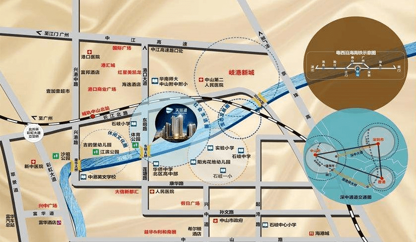 项目位于石岐总部经济区旁,规划区地理位置优越,高架城轨,快速公交brt