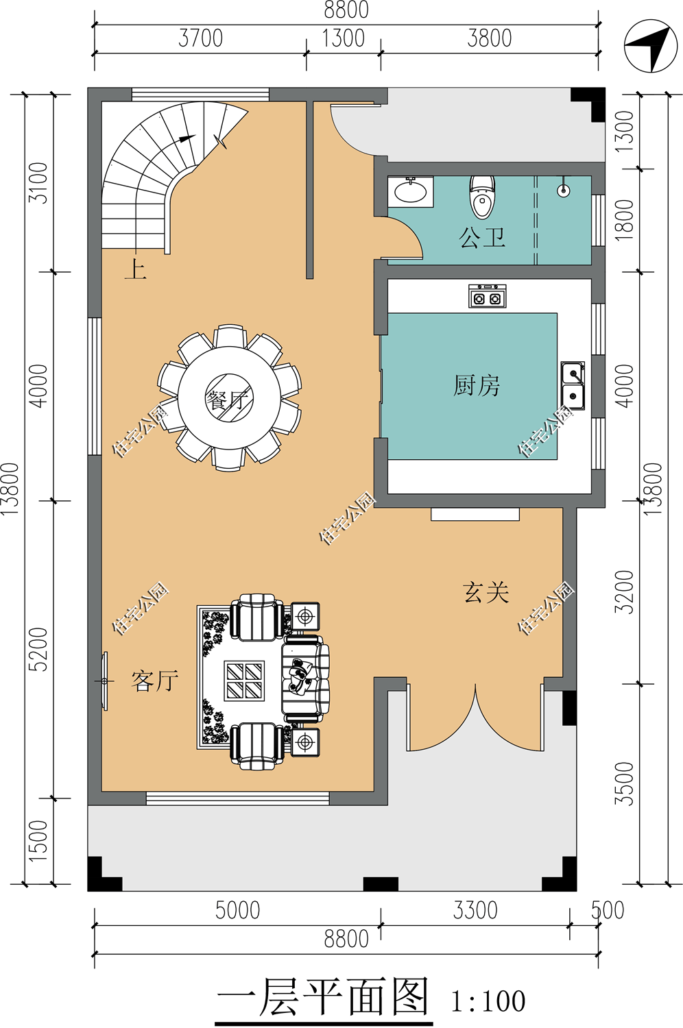 面宽8米也能建好房,4套小户型农村别墅图纸,你更喜欢哪一套?_设计