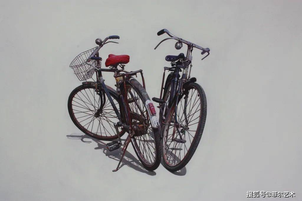 著名艺术家潘洵超写实单车油画作品赏析