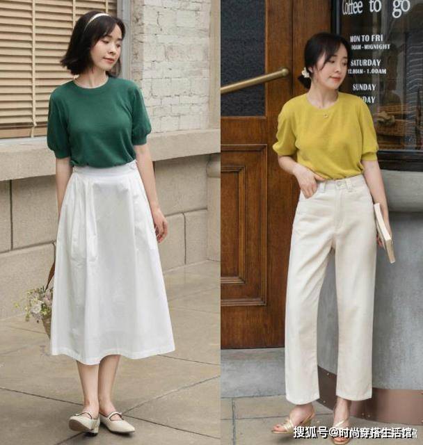 色彩|夏天不一定穿裙子才好看，今年流行“T恤+长裤”，适合40岁女人