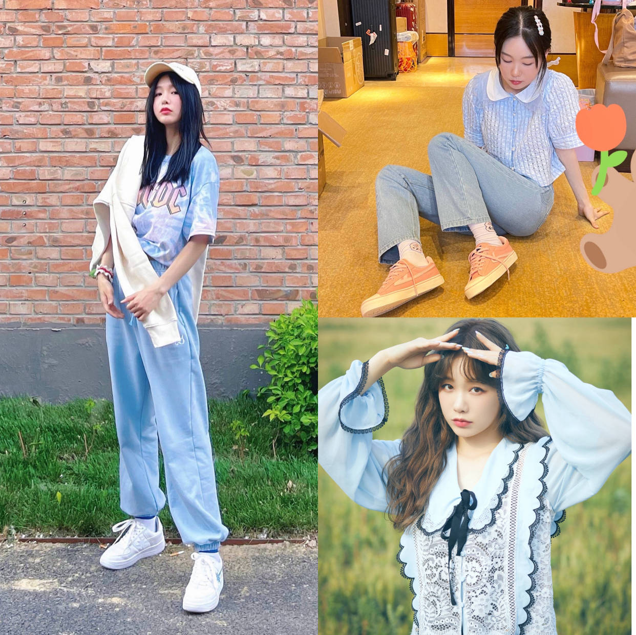 蓝色|穿搭模板徐梦洁来了！私服清爽时髦又养眼，小仙女们快来get