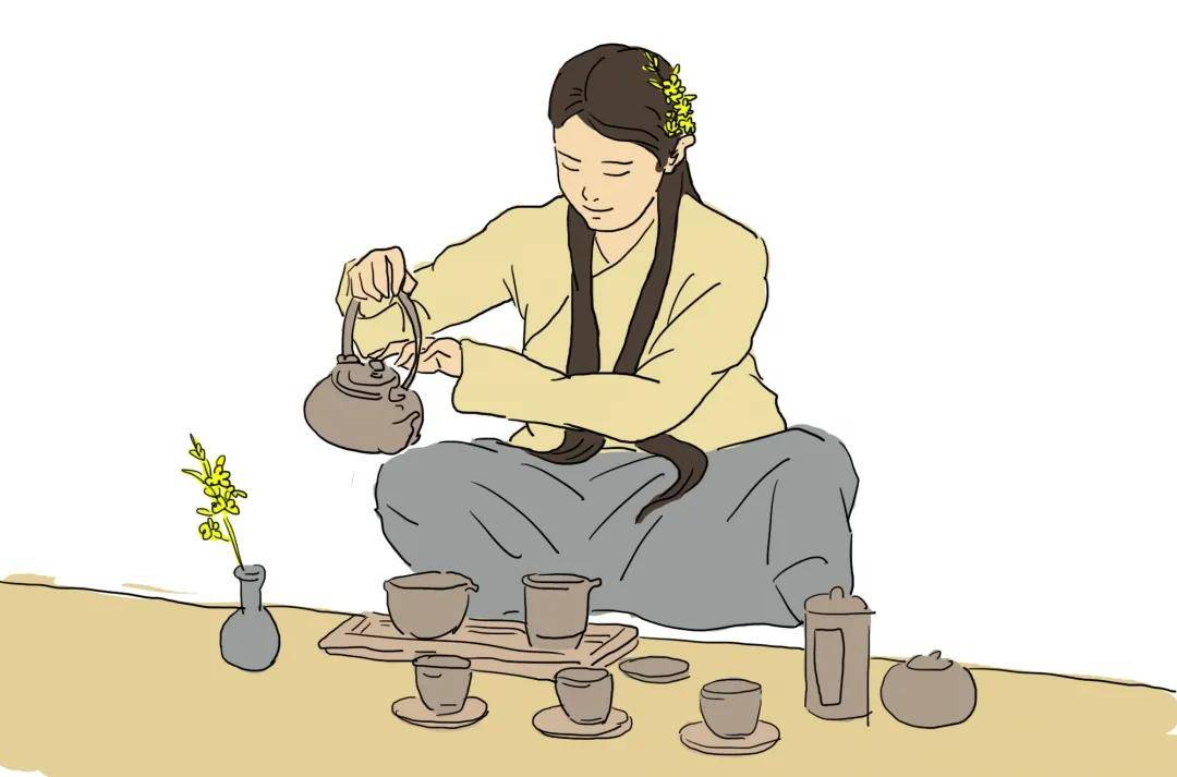 茶艺照 卡通图片图片