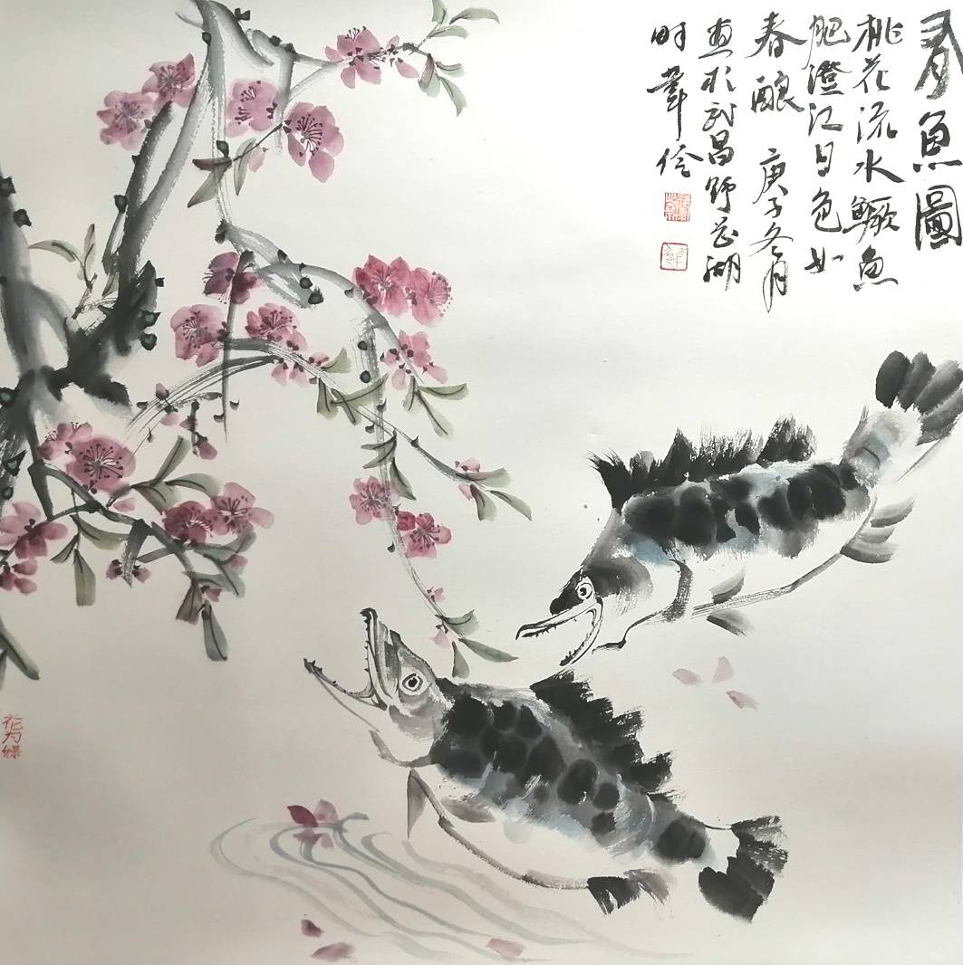《桃花流水鳜鱼肥》70x70cm韦伶简介韦伶,毕业于湖北美术学院中国画系