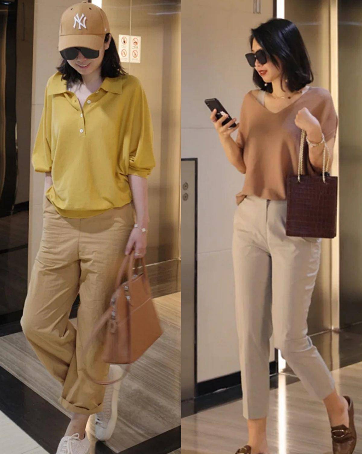 颜色|这才是中年女性该有的打扮,九分裤+平底鞋,显瘦舒适又知性