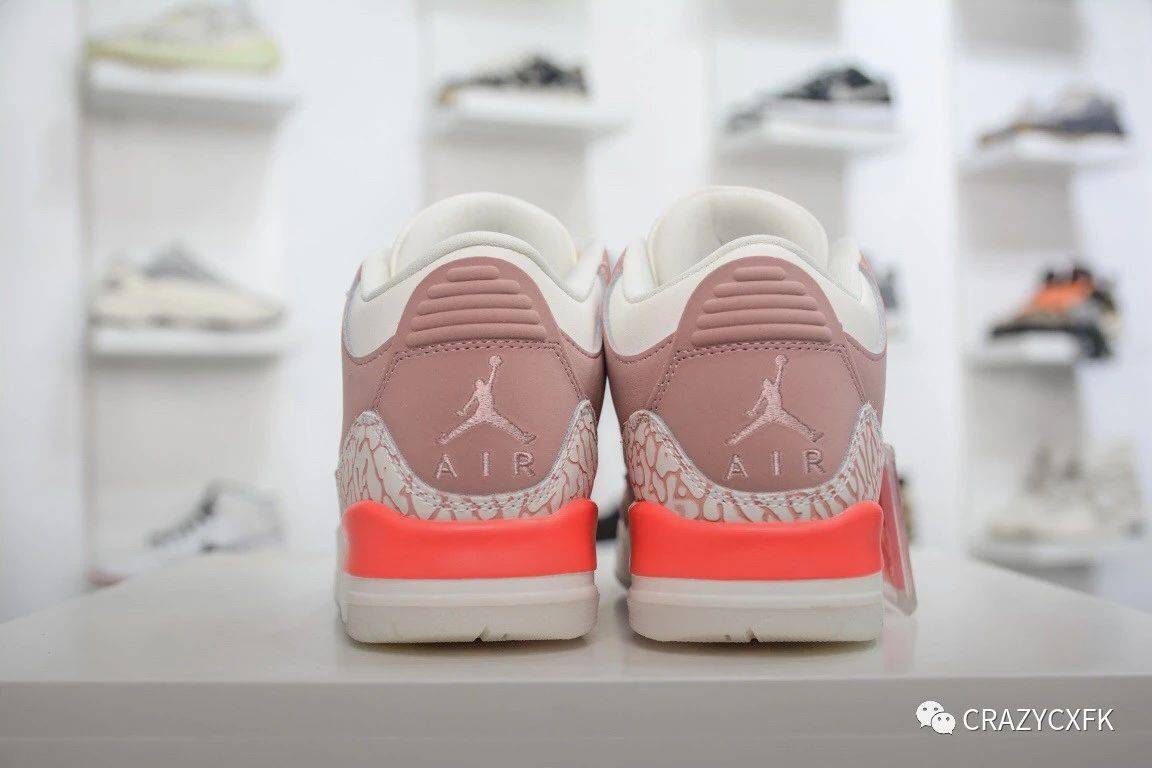Rust|乔丹 Air Jordan 3 樱花粉爆裂纹 Rust Pink 篮球鞋