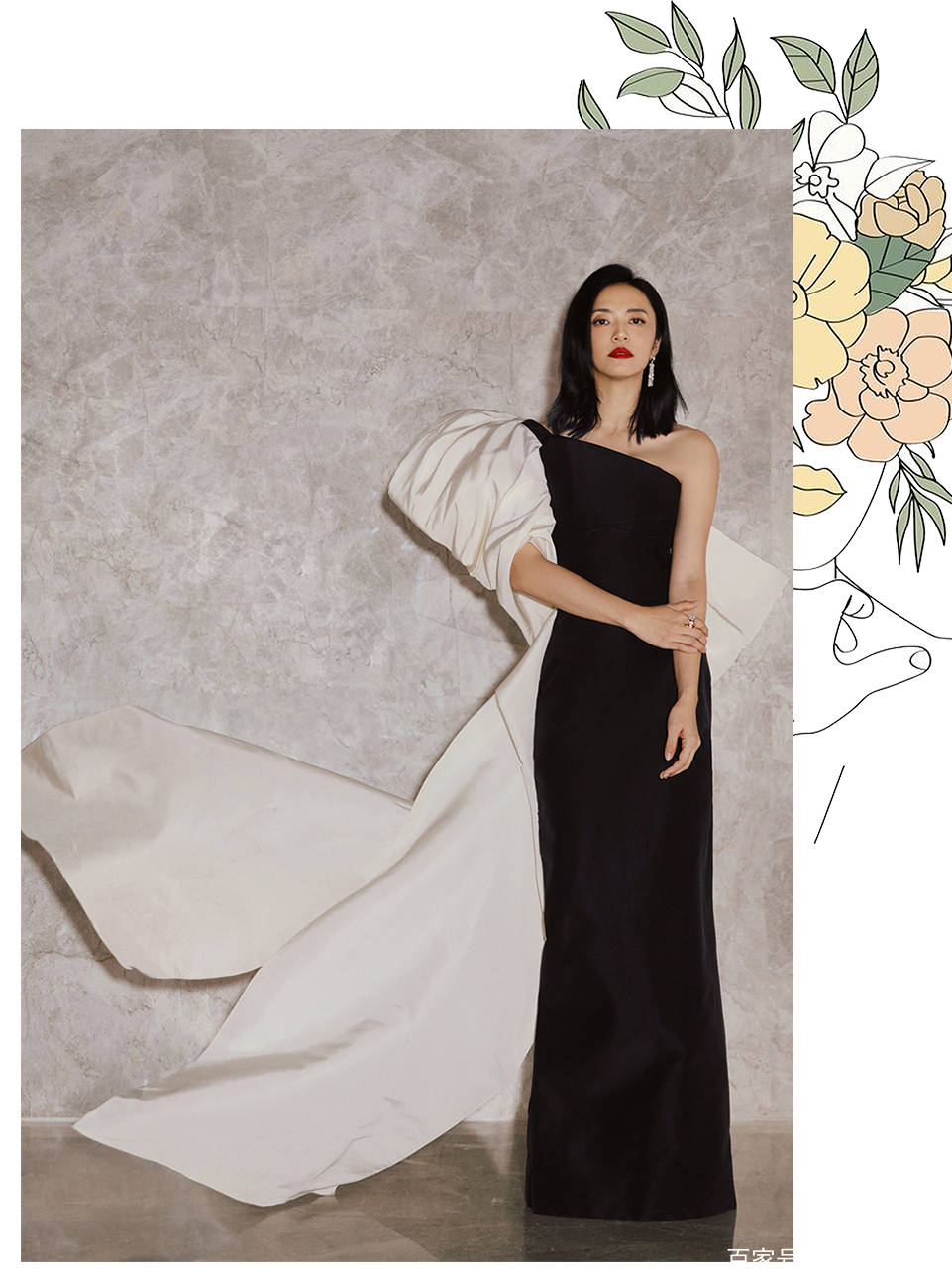 带着|穿铅笔裙的高圆圆一点儿没变，戚薇的娃娃裙是lucky的吧？