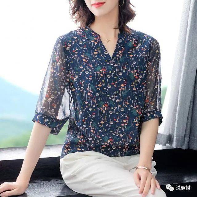爱美|42-65岁妈妈别穿太老，“芙蕖嫩红衫”，优雅还显嫩