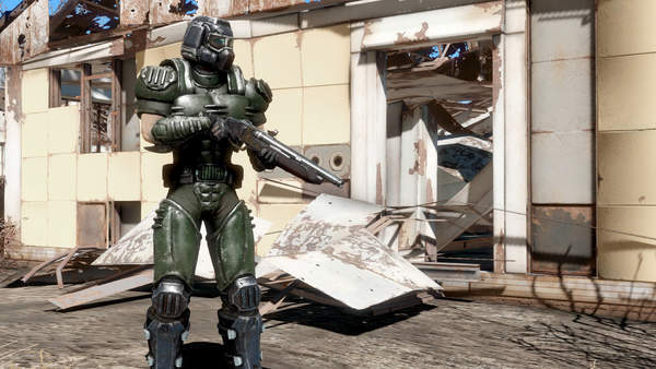 《辐射4》毁灭战士盔甲MOD经典墨绿造型霸气侧漏