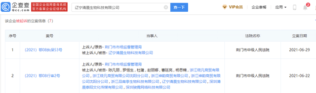 辽宁清晨生物被市场监管局执行财产保全 两度遭到立案(图1)