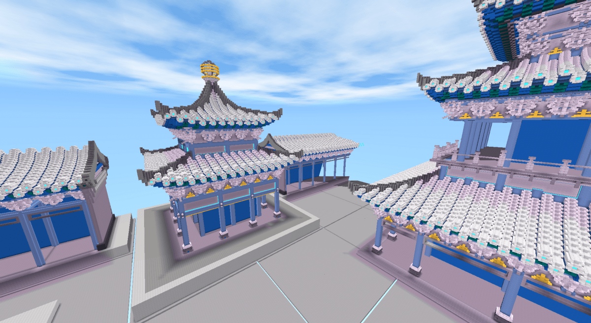 《迷你世界》之玩家自制广寒宫,搭配嫦娥仙子装扮,堪称绝绝子_宫殿