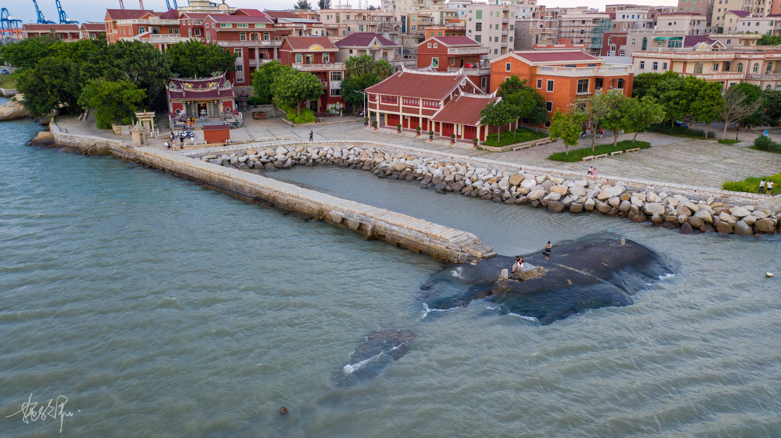 这两块|泉州湾遥望跨海大桥，我在林銮渡看了一场绝美日落