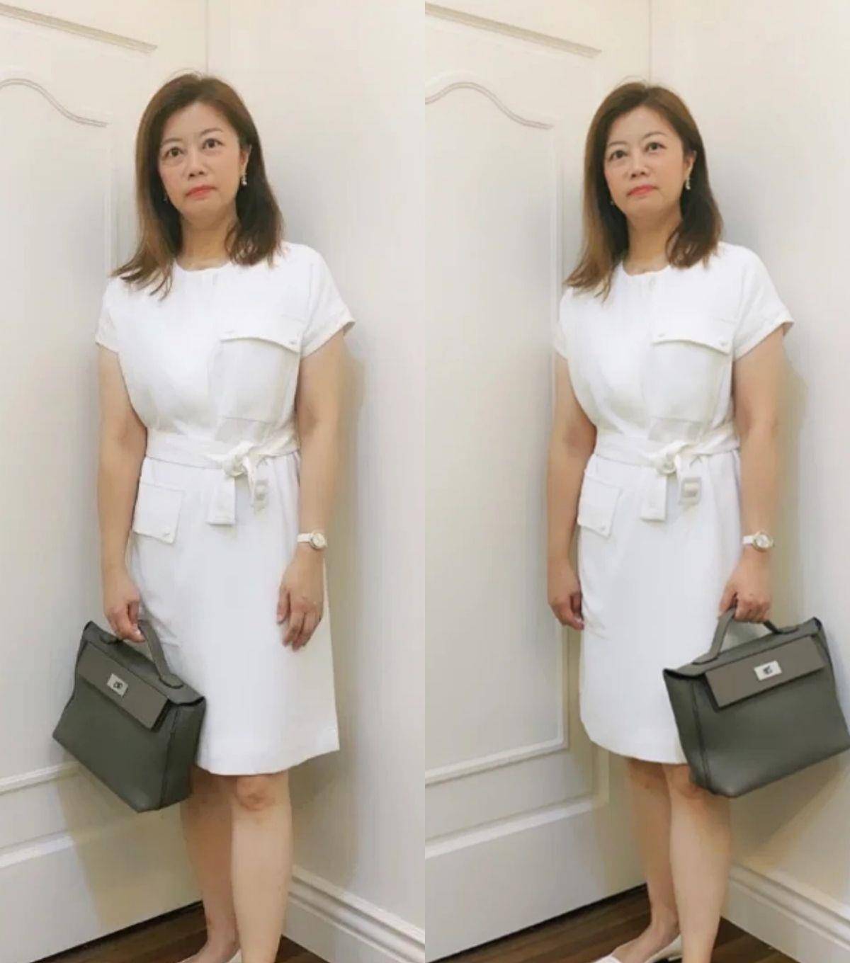颜色|适合50岁微胖女人的高级裙装搭配，简约又优雅，轻松get好气质