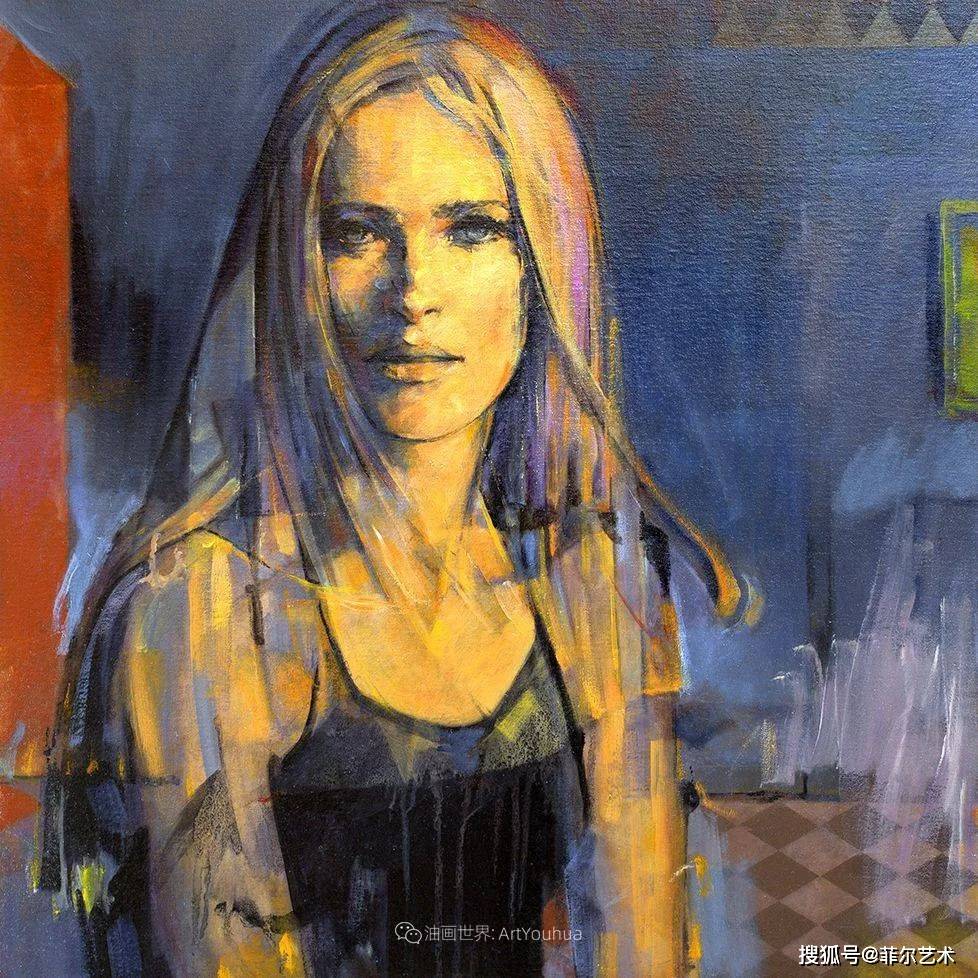 法国画家法比恩克莱斯风格独特的抽象油画作品欣赏