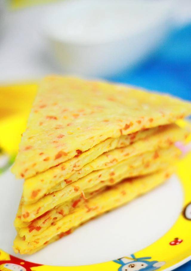 时间|早上只需5分钟时间就可以做一份健康营养美味的红萝卜鸡蛋饼