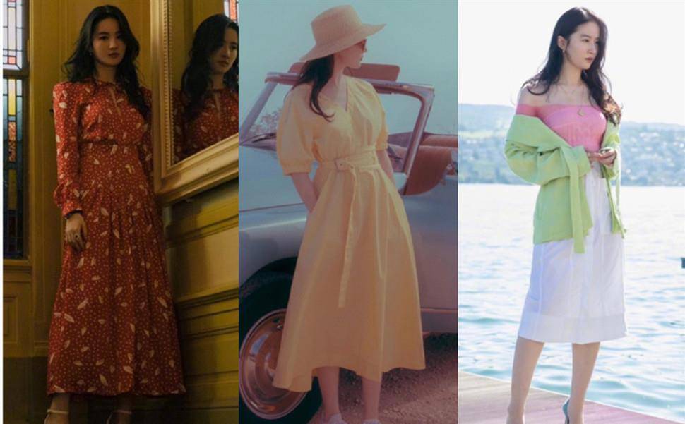 美得|33岁刘亦菲太惊艳，罕见时尚碎花裙营业，罕见大红唇美得让人心动