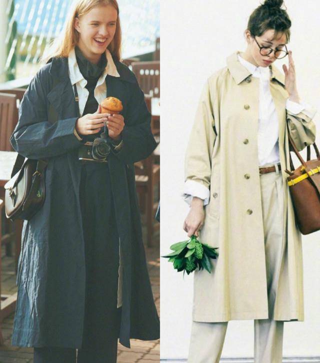 细节|研究了所有的裤子之后，我发现“风衣”还是最配阔腿裤，高级显瘦