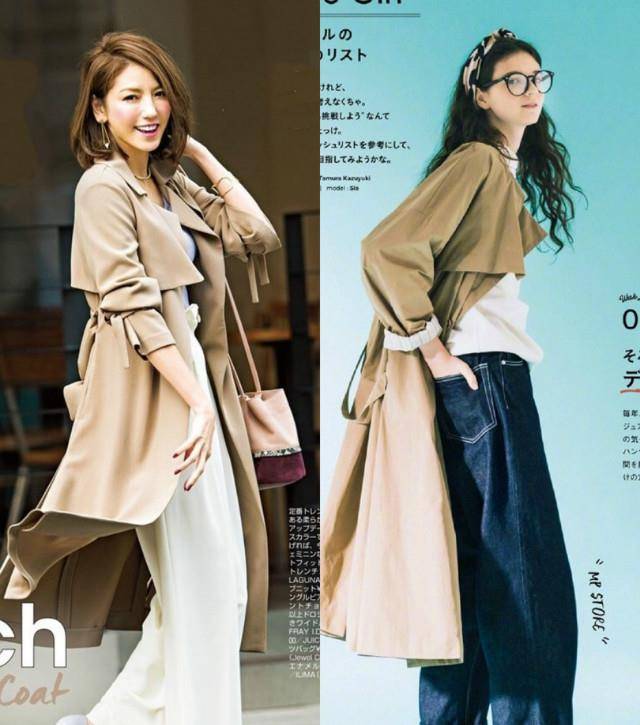 细节|研究了所有的裤子之后，我发现“风衣”还是最配阔腿裤，高级显瘦