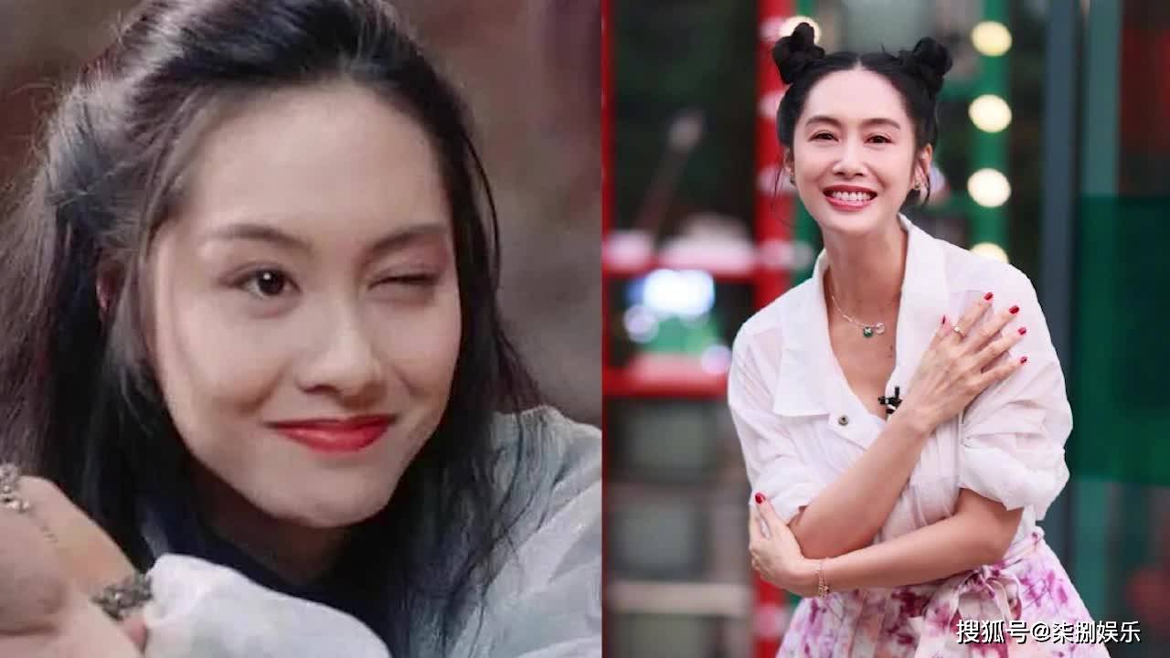 紫霞仙子朱茵晒丸子头造型气质依旧谁能相信已经50岁了