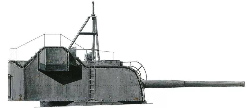 155毫米三联装炮塔(大和级副炮)参数炮组成员: 24名炮塔重量: 175吨最