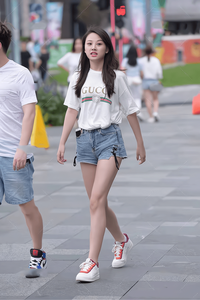 女孩子|T恤配短裤没有过时，选对衣服款式一样会非常的时髦有型