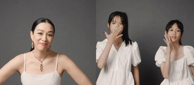 吊带|钟丽缇带女儿拍大片！小女儿穿泡泡袖甜美俏皮，颜值竟然美过姐姐