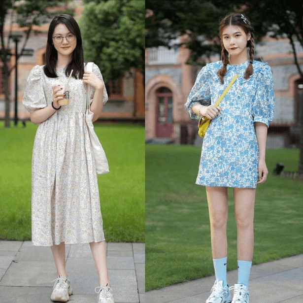 整体|小个子女生,穿碎花裙怎么搭配鞋子,更加显高、时髦?
