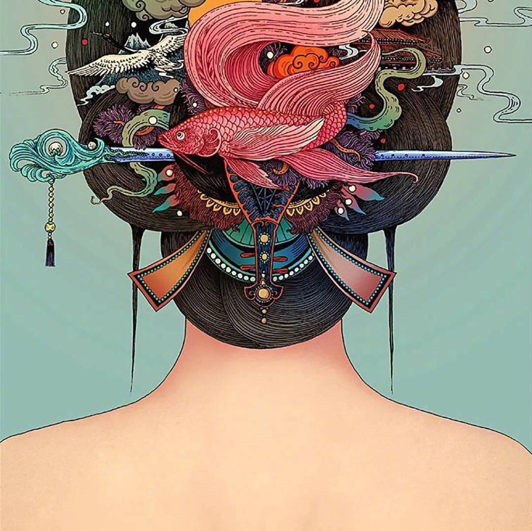视觉|取材于《山海经》的国风插画,作品风格极具视觉冲击力