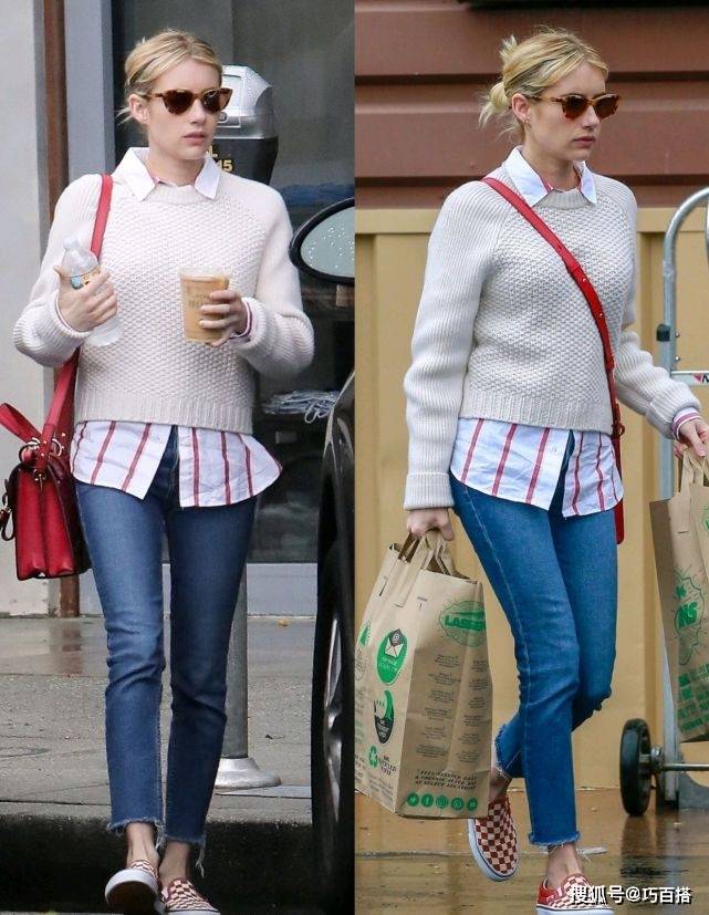 女生|艾玛罗伯茨的街拍，才是牛仔裤穿搭范本，时尚舒适回头率还高