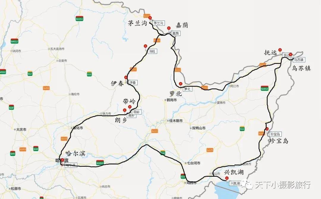中国东极中俄边境小兴安岭秋色