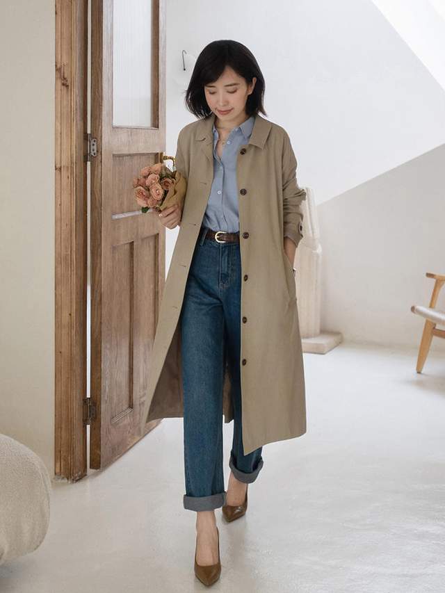 高跟|今秋最洋气的穿法总结，风衣+牛仔裤或裙子，适合28~48岁女人借鉴