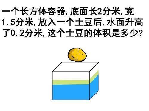 考验智商小学数学题 用直尺和水槽测量土豆的体积 高度