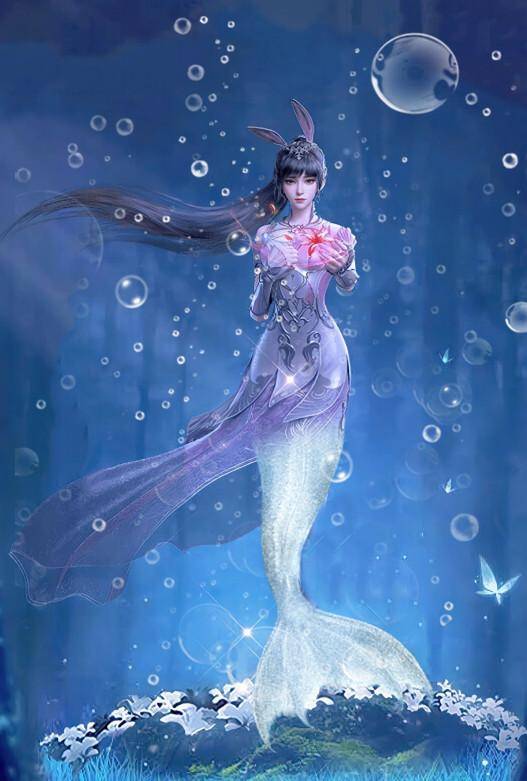 原创《斗罗》美女变身美人鱼,小舞鱼尾造型绝美,比比东是永远滴神