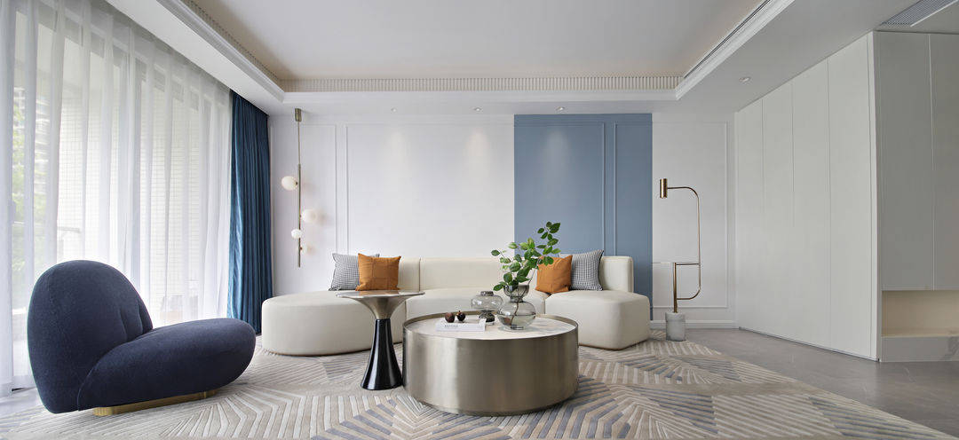 160㎡简约三居室蓝白交响曲
