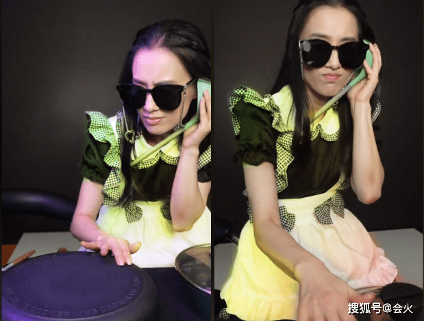 时间|38岁黄圣依动感打碟！穿蕾丝裙戴墨镜好酷炫，汤勺扣在耳朵太霸气