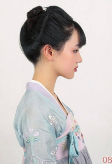 发髻|唐风少女造型：变形灵蛇髻包发