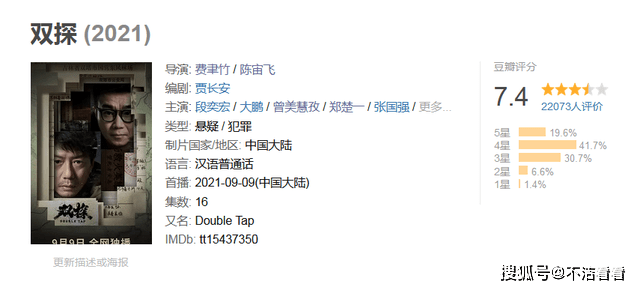 白石舟|《双探》豆瓣评分跌至7.4分，牛了一整季，在大结局拉了胯