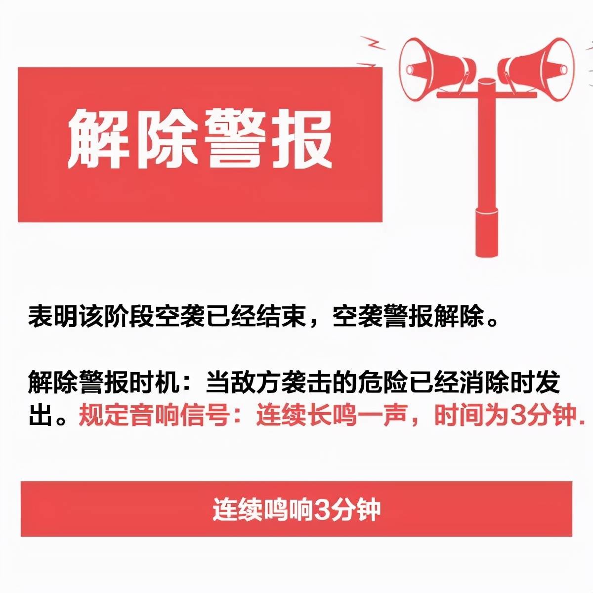 全民国防教育日教你分辨三种防空警报吧