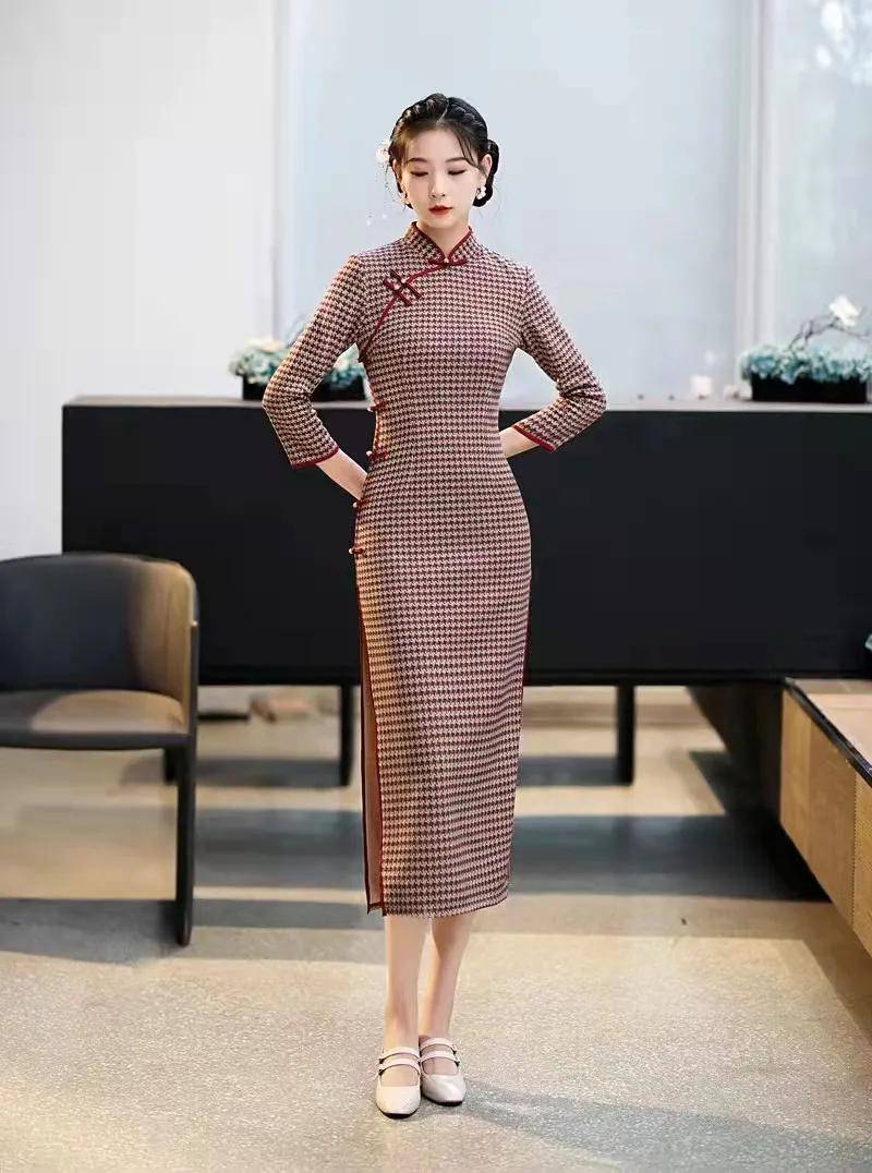 民国时期|你喜欢的格子旗袍,复古文艺雅致,让那种温柔淡雅的气质一览无遗