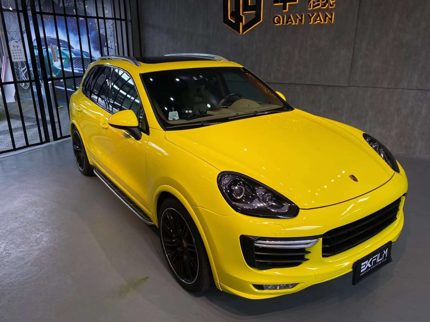 保时捷卡宴全车ekfilmek改色膜水晶玉米黄
