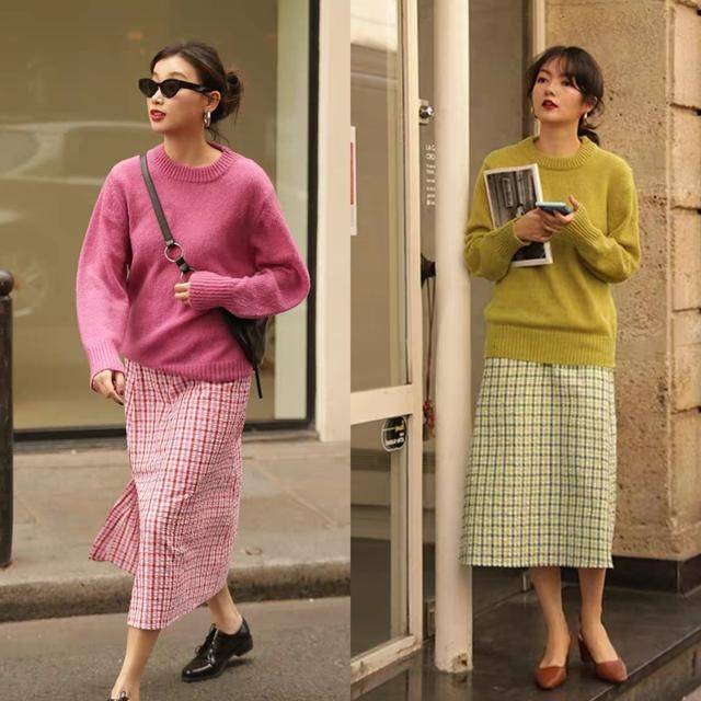 下半身 初秋搭配卫衣不如选针织衫，这两种搭配方式，简单实用还洋气