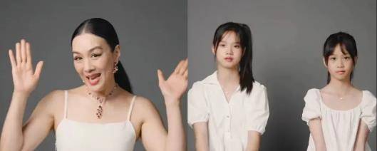 姐妹 钟丽缇两个小女儿，穿“家居服”拍照似大片，遗传了妈妈的好基因