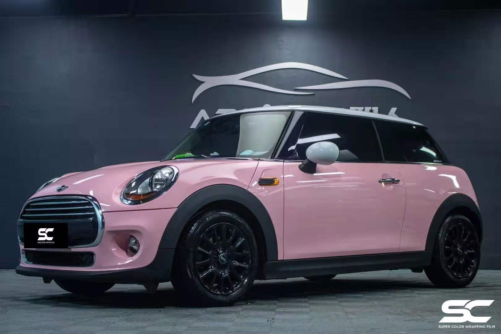 宝马mini贴膜sc改色膜水晶胭脂粉