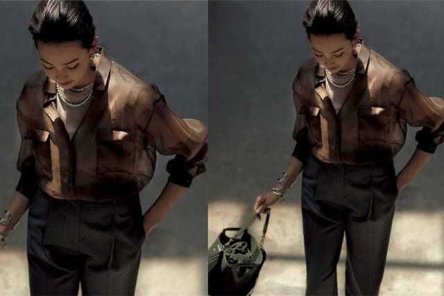 黑色 8月日杂时尚穿搭排名，流行集中在衬衫与裤子的搭配，潇洒而优雅