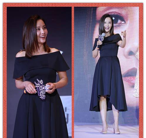 服装 吴奇隆的前妻颜值高，穿黑裙也很贵气，但底妆太白好奇怪