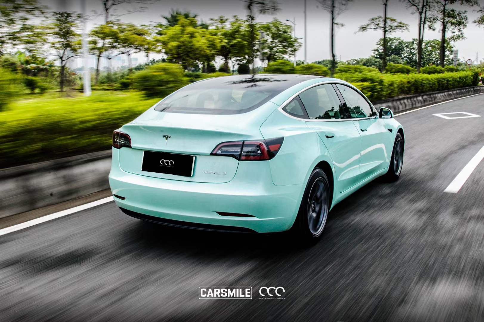 特斯拉贴膜漫彩改色膜马卡龙月光玉